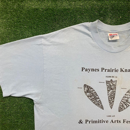 Vintage 90s Native Art Tools Shirt Prehistoric Human Tee