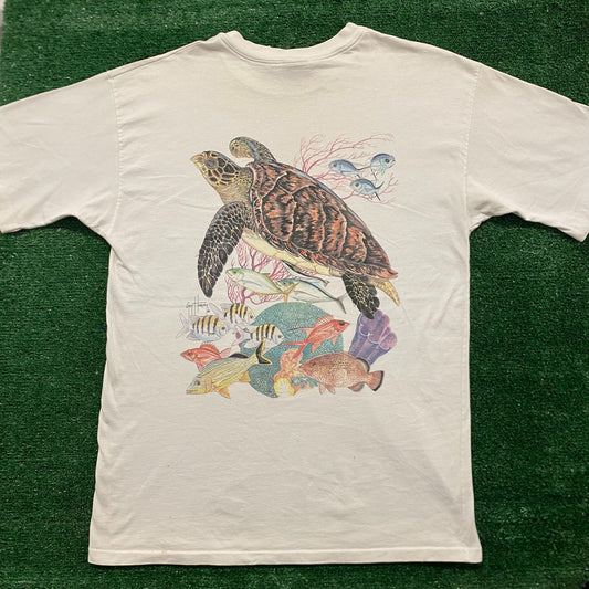 Vintage 90s Essential Guy Harvey Turtles Nature T-Shirt