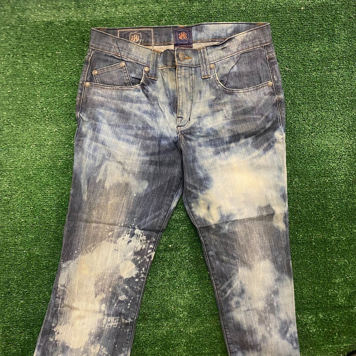 Distressed Bleached Faded Vintage Y2K Denim Jeans Pants