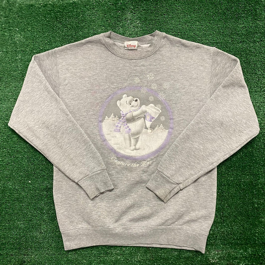 Vintage 90s Winnie the Pooh Winter Snow Crewneck Sweatshirt