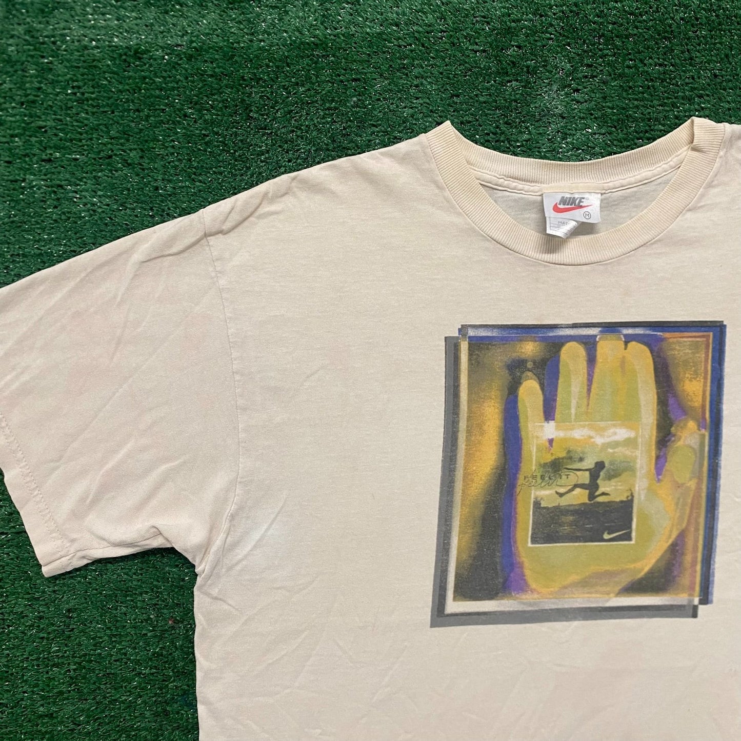 Vintage 90s Essential Cyber Nike Painting Art T-Shirt