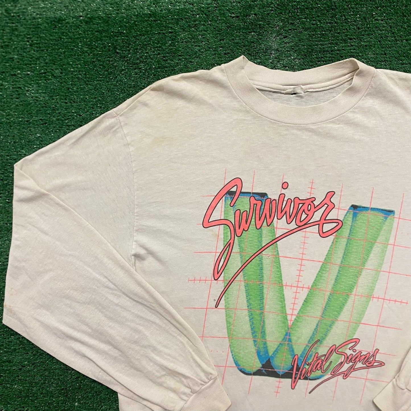 Vintage 80s Survivor Vital Signs Single Stitch Rock Band Tee