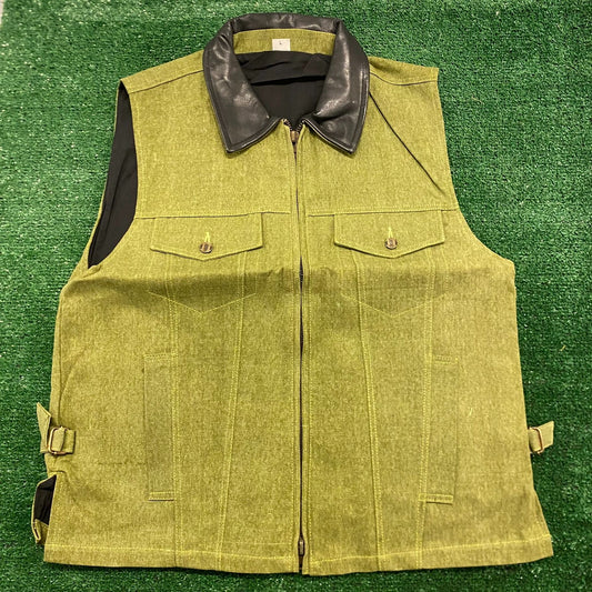Green Western Denim Cowboy Rancher Hunting Vest