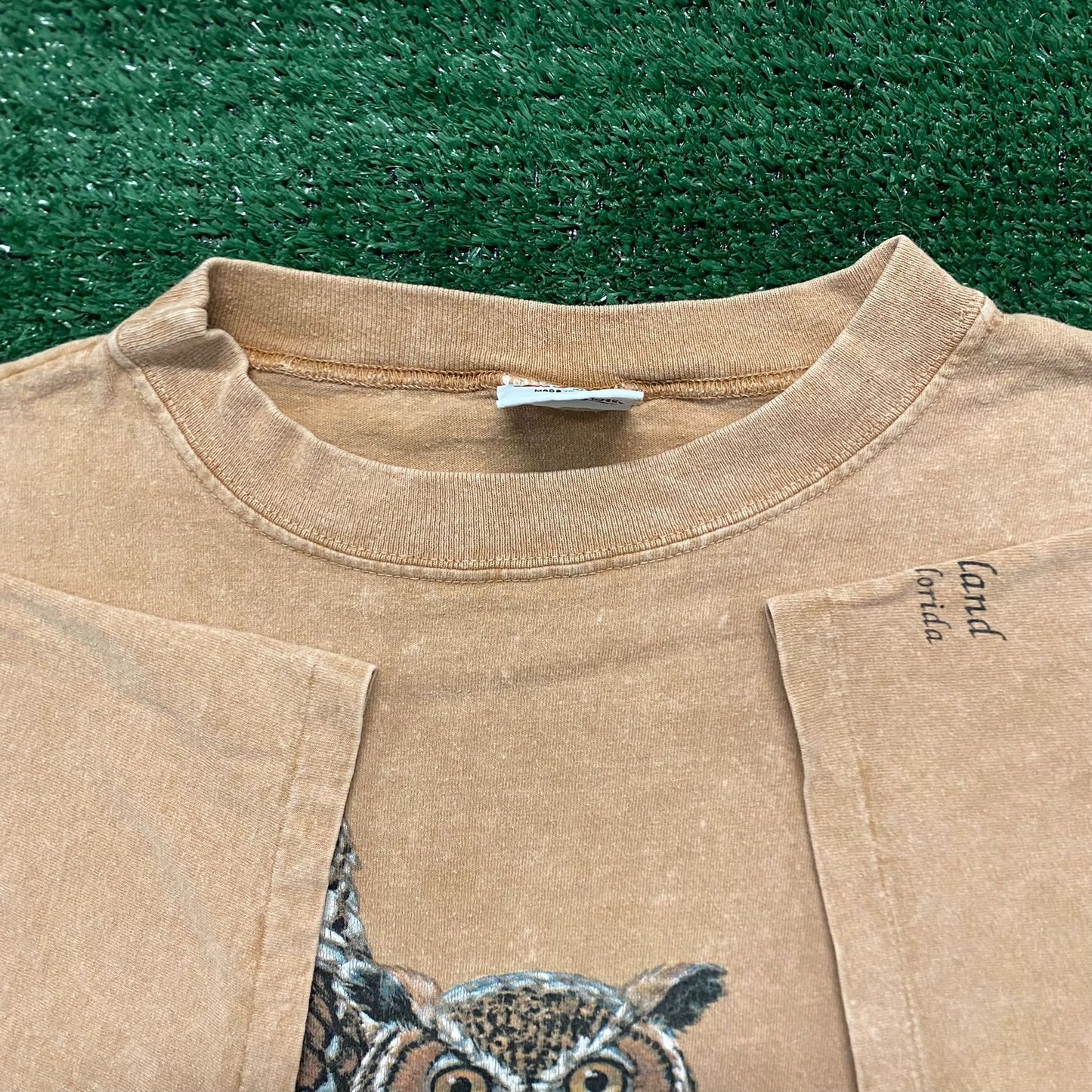 Vintage 90s Owl Nature Shirt Single Stitch Tonal Animal Tee