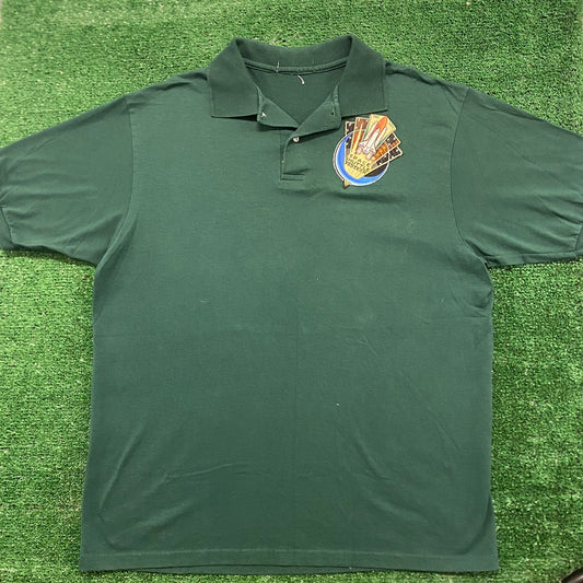 Vintage Y2K Essential NASA Space Shuttle Collared Polo Shirt