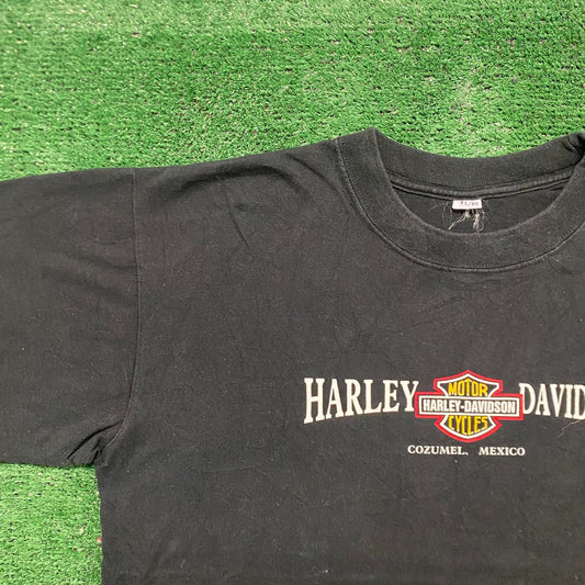 Vintage 90s Harley Davidson Cozumel Sun Faded Baggy Tee