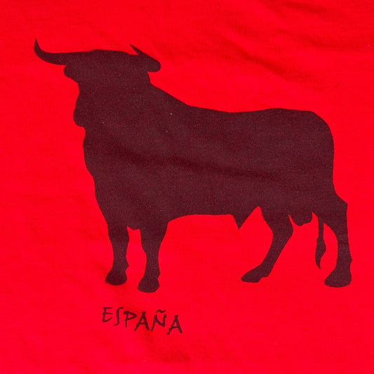 Vintage 90s Espana Spain Bull T-Shirt Tourist Souvenir Red L Minimalist Gorpcore