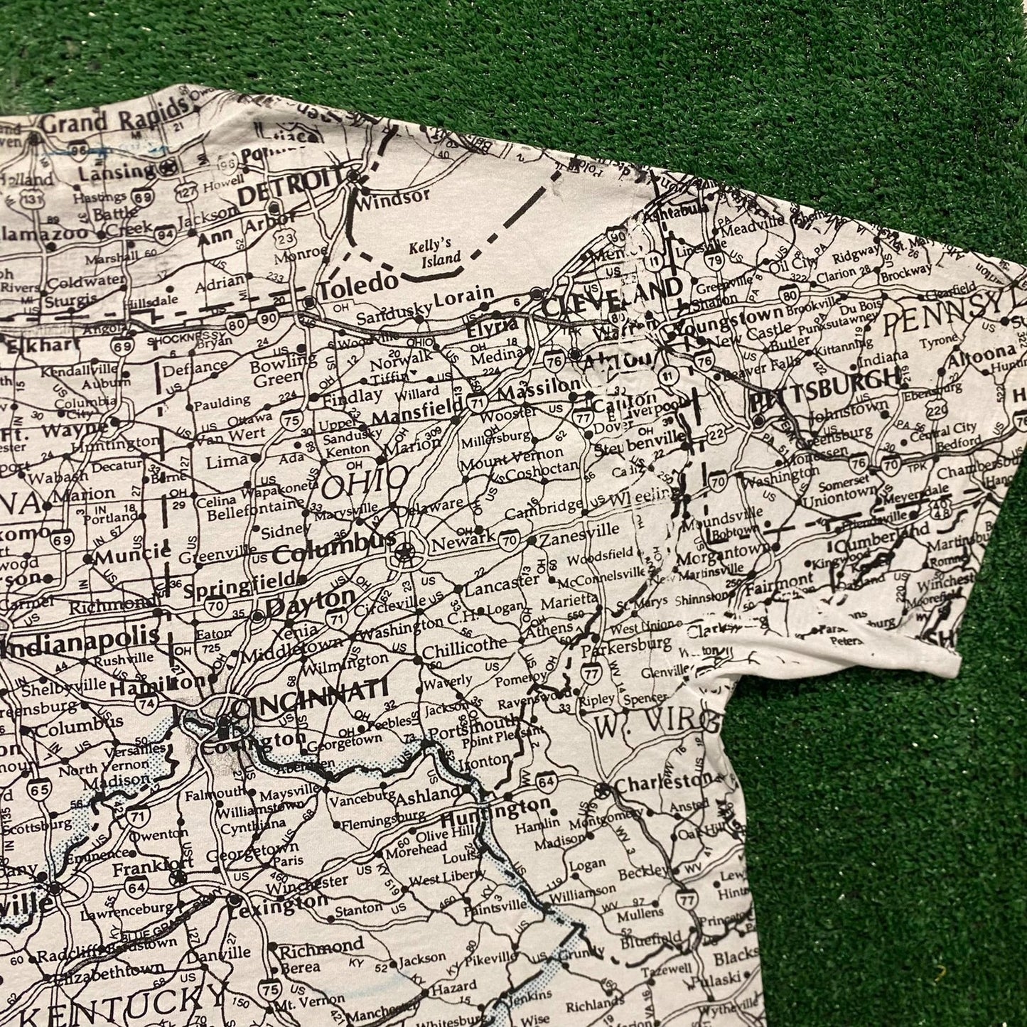 Eastern States Road Map Highways Vintage 90s T-Shirt