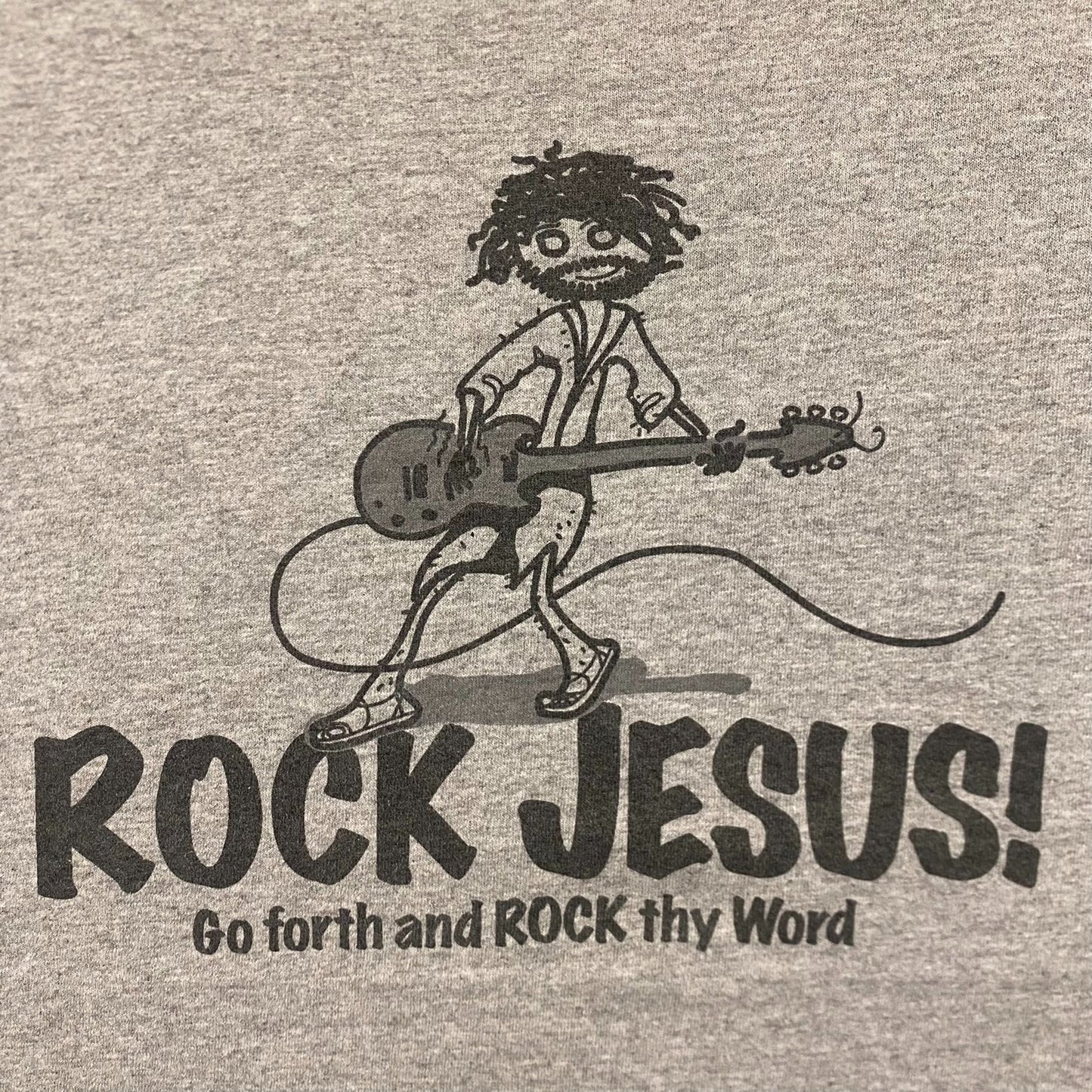 Vintage Y2K Rock Jesus Funny Doodle Sketch Humor Baggy Tee