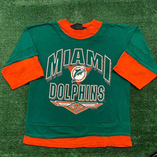 Vintage 90s Miami Dolphins Football Shirt NFL Sports Tee