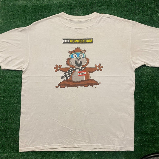 Vintage Y2K NASCAR FOX Sports Gopher Cam Racing Baggy Tee