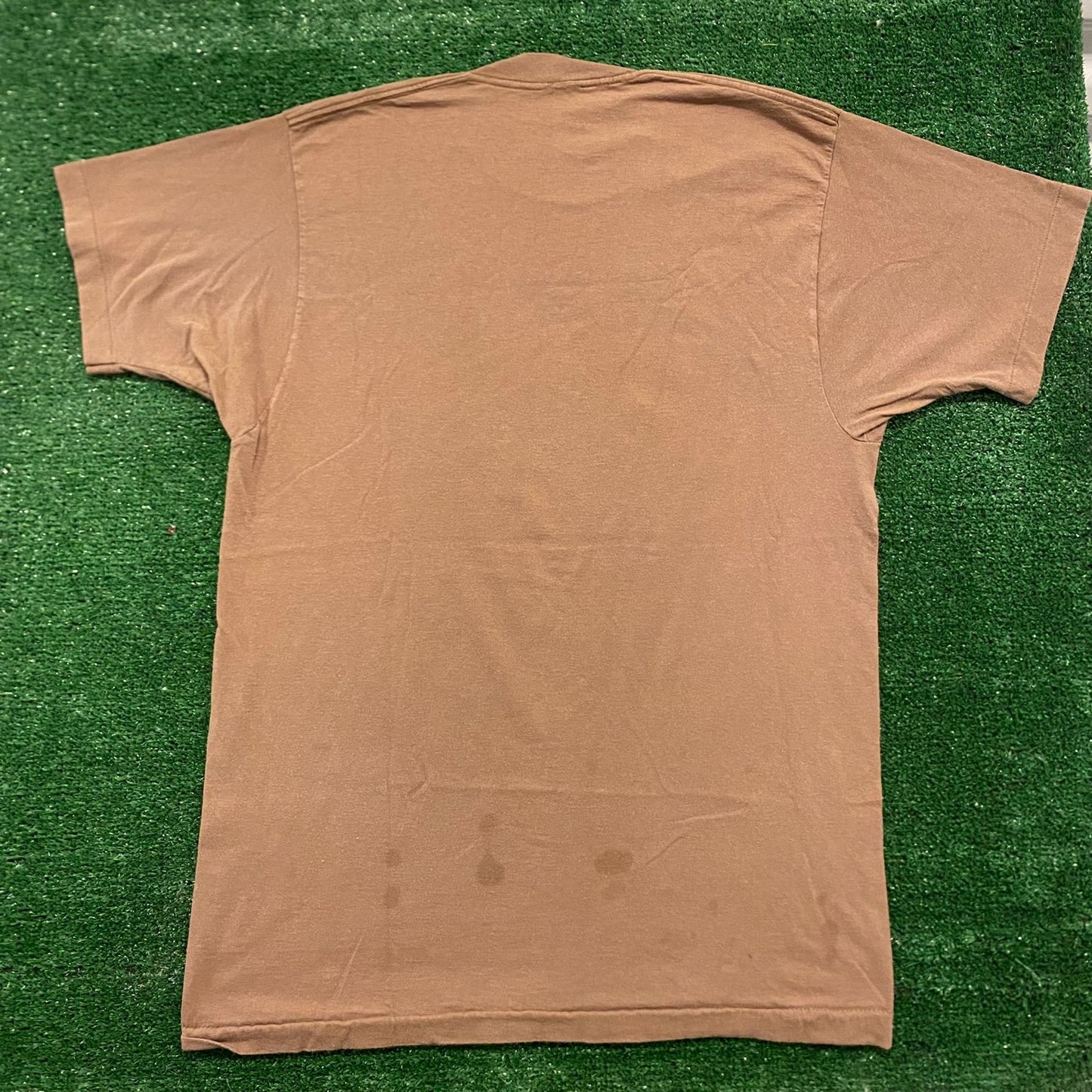 Plain Tan Brown Vintage 90s Blank Single Stitch T-Shirt