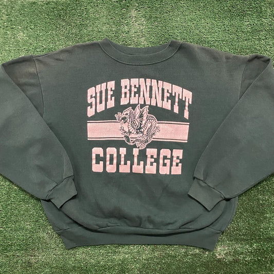 Vintage 90s Sue Bennett Dragons College Sports Crewneck