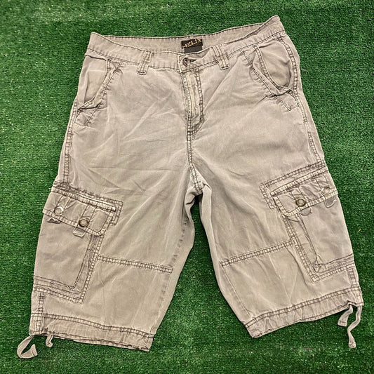 Helix Gray Vintage Utility Hiking Cargo Shorts