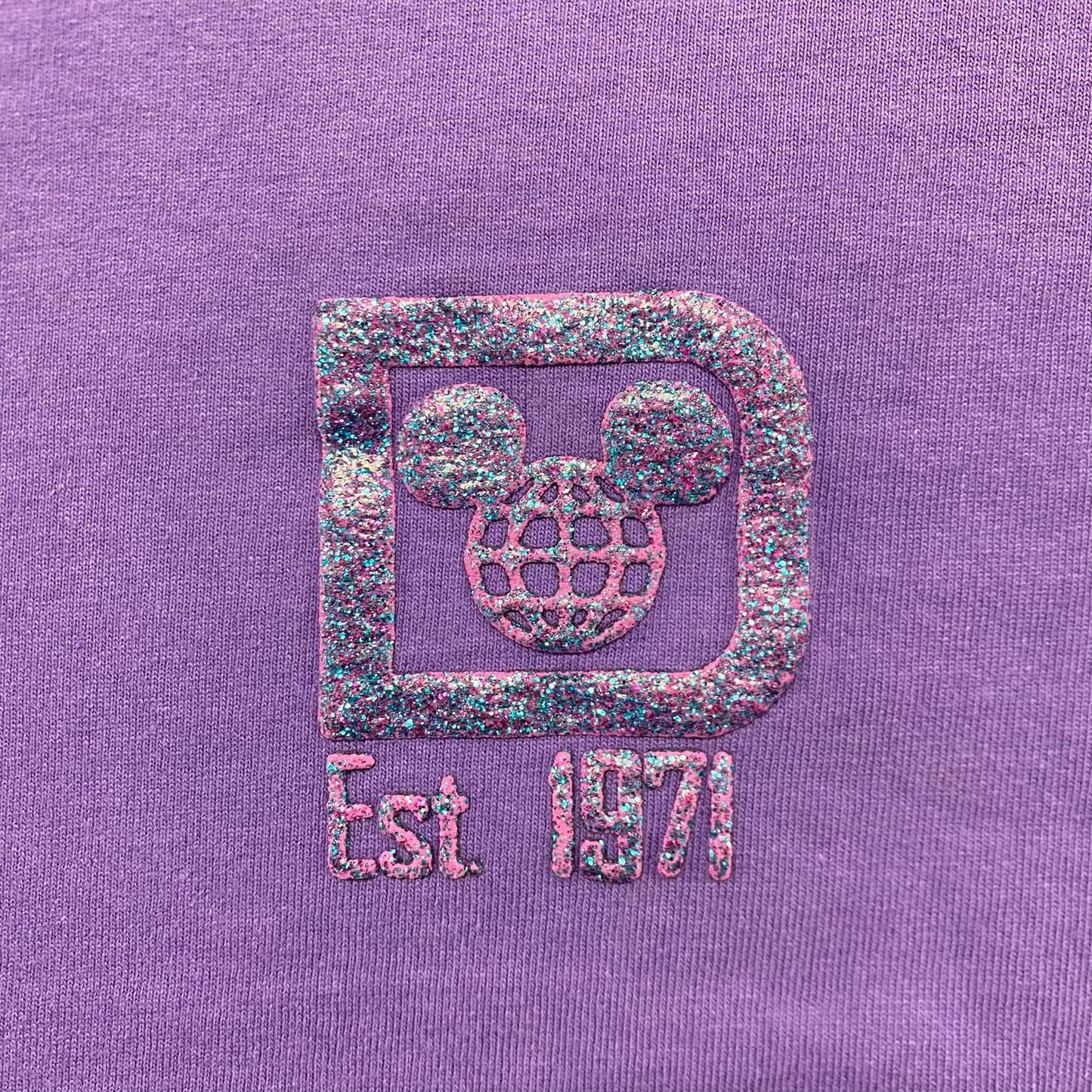 Vintage Y2K Walt Disney World Spirit Jersey Purple Glitter