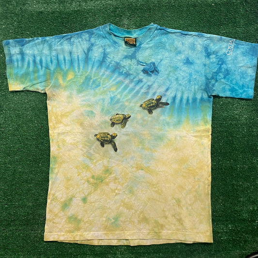 Vintage 90s Essential Beach Turtle Nature Animals T-Shirt