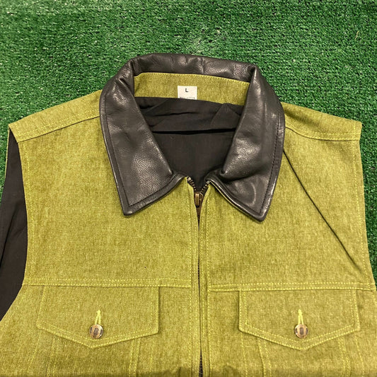 Green Western Denim Cowboy Rancher Hunting Vest