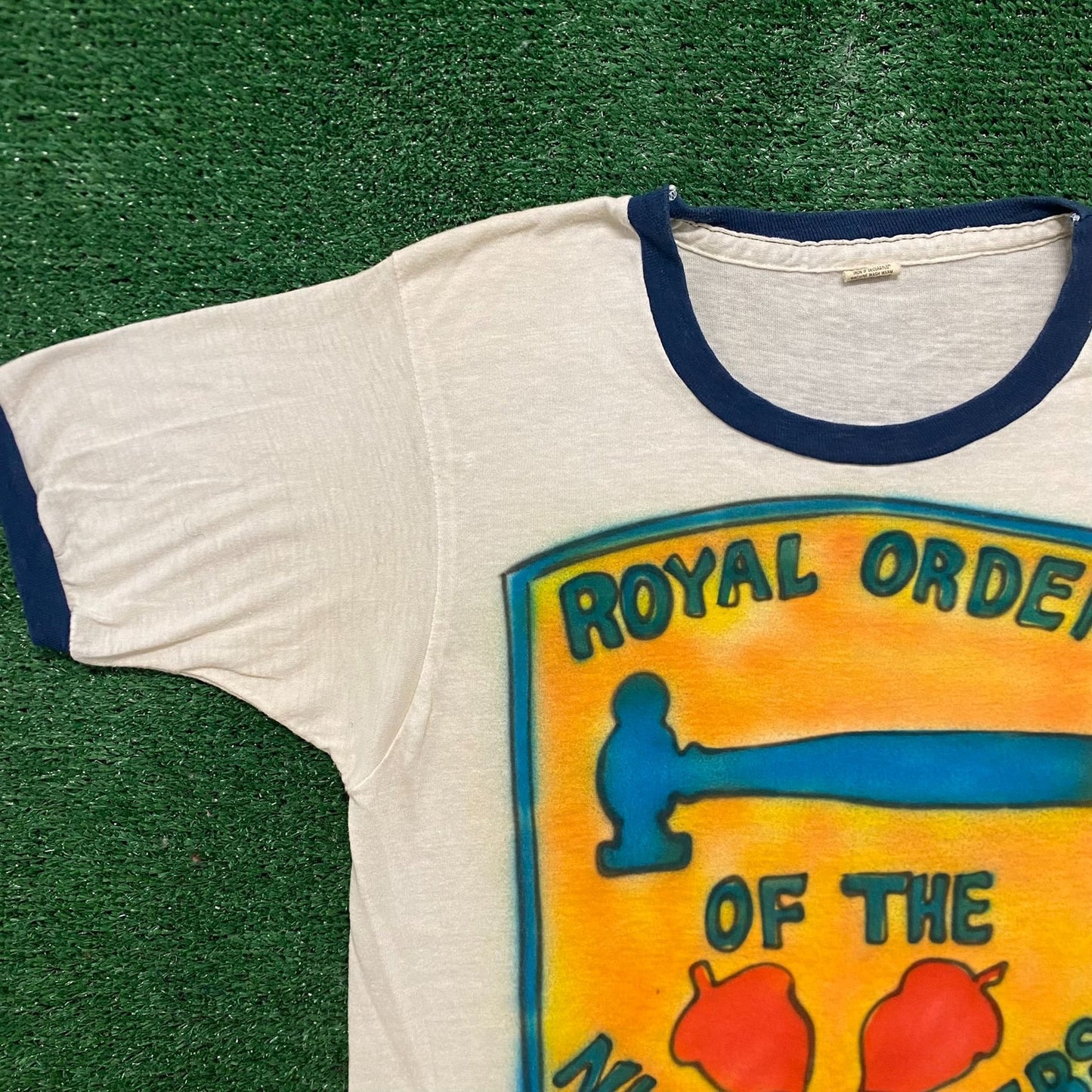 Vintage 80s Royal Nut Busters Single Stitch Funny Ringer Tee