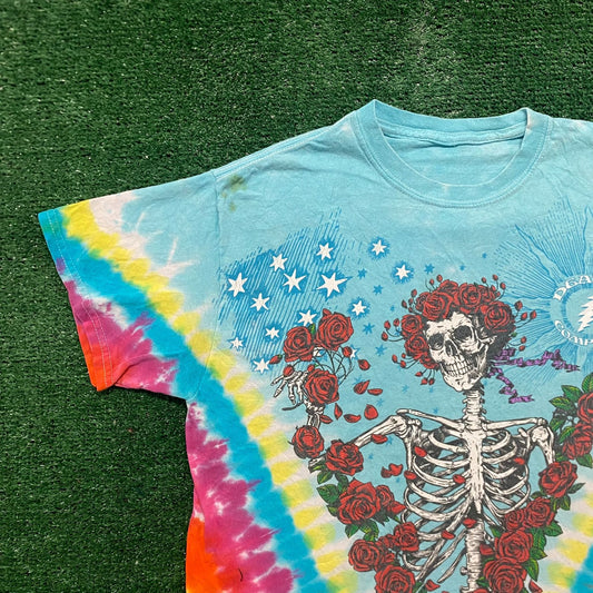 Vintage Y2K Essential Grateful Dead Skull Tie Dye Band Tee