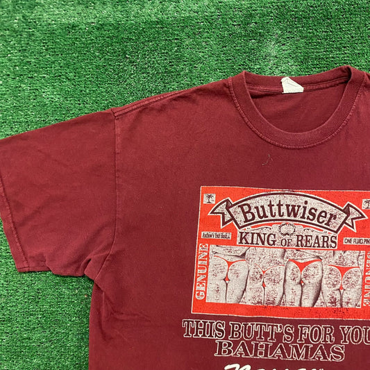 Vintage 90s Budweiser Butt Parody Essential Tourist Tee