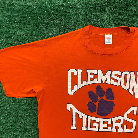 Vintage 80s Clemson Tigers Single Stitch College Sports Tee