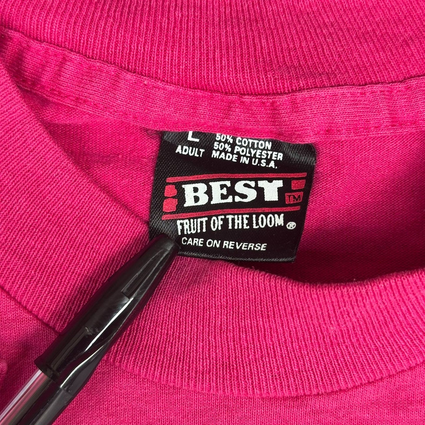 Vintage 90s Dorset Vermont T-Shirt Hot Pink L Single Stitch Small Town Humor