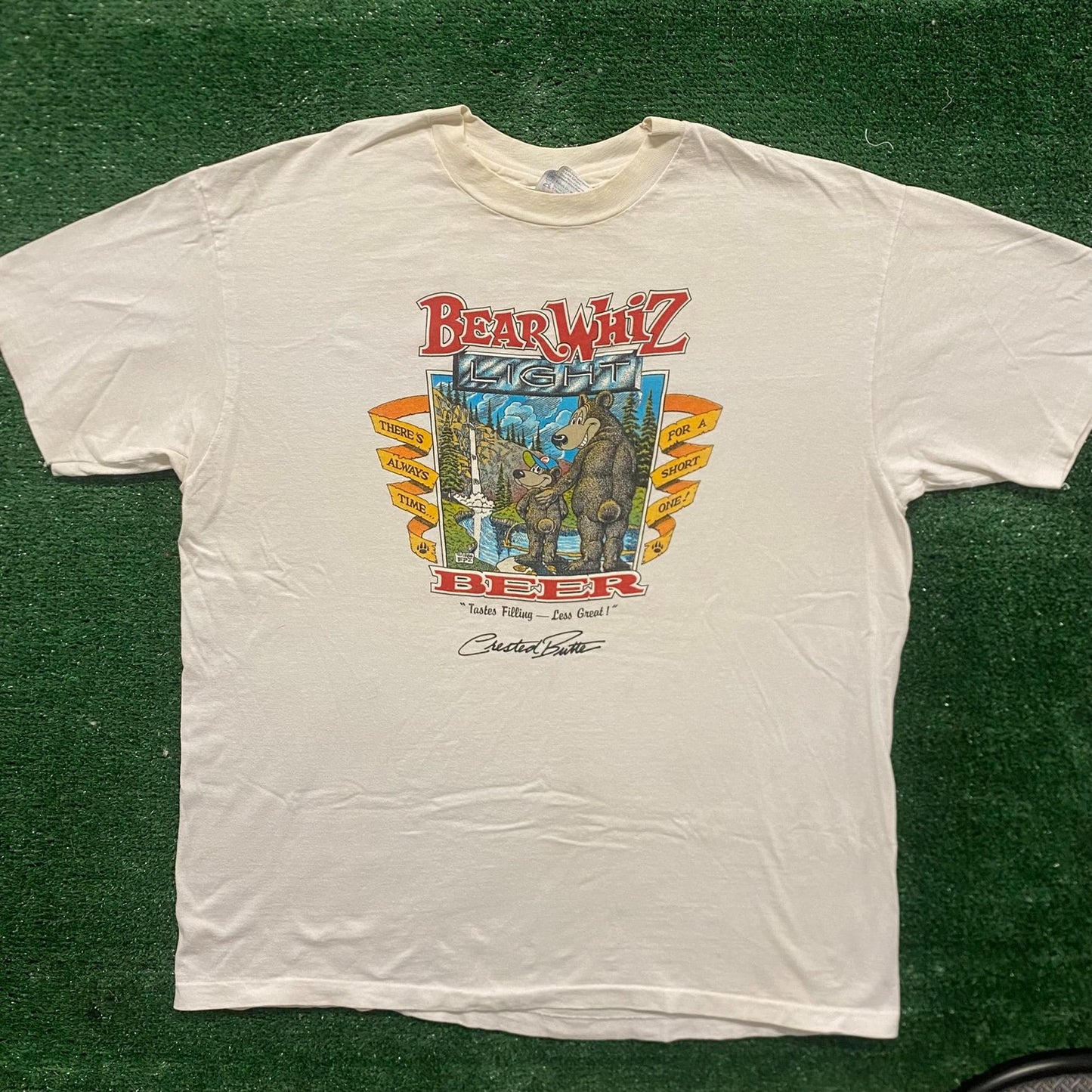 Vintage 80s Bear Whiz Beer Shirt Single Stitch Parody Tee