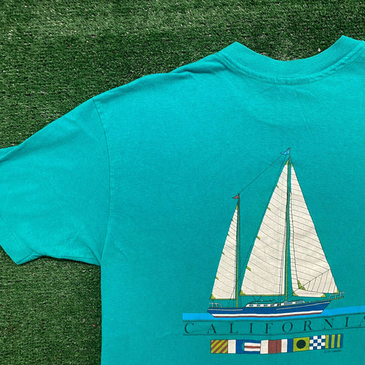 Vintage 90s California Nautical Tourist Single Stitch Tee