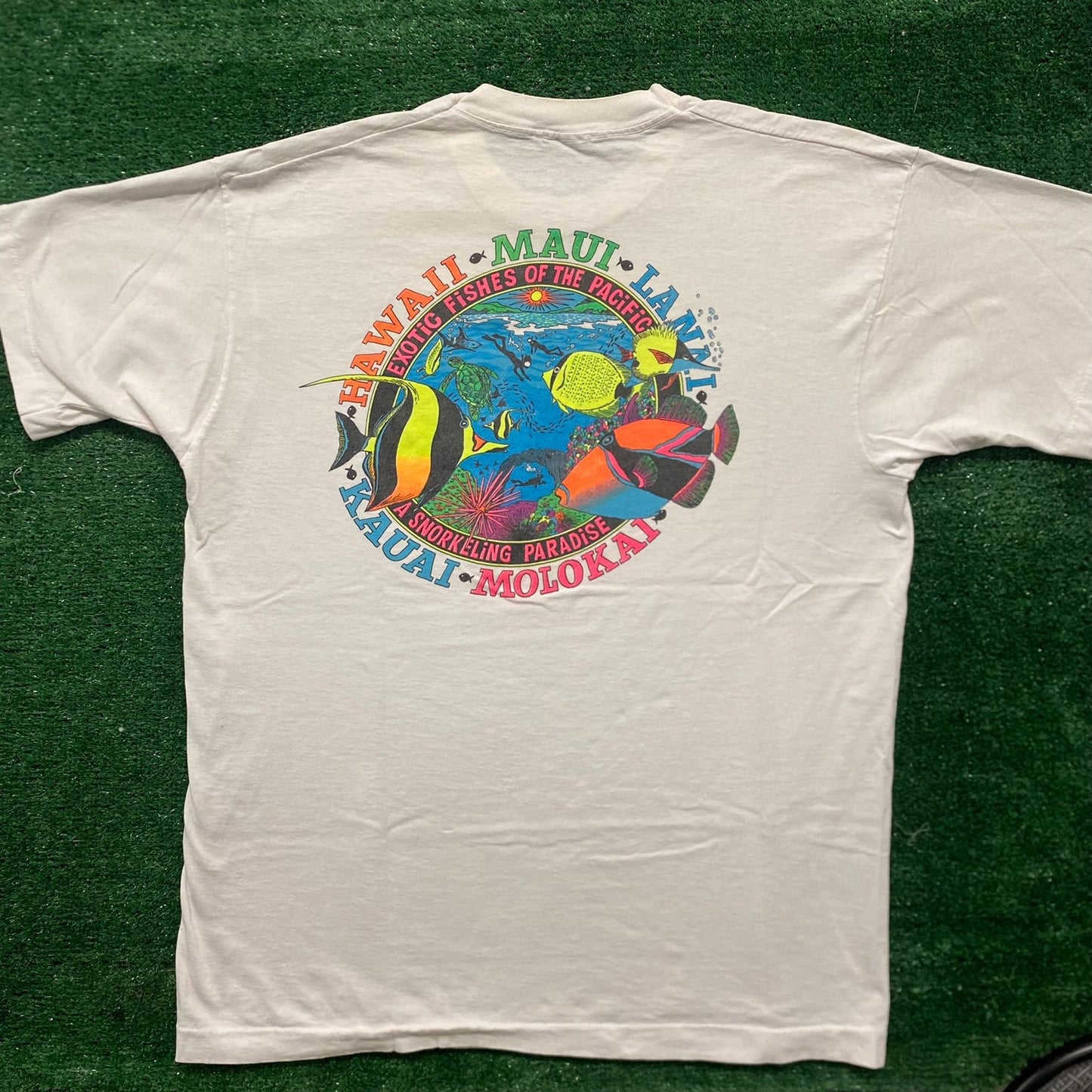 Vintage 90s Hawaii Maui Shirt Single Stitch Nature Fish Tee