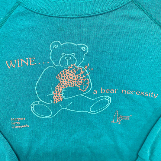 Vintage 80s Wine Teddy Bear Essential Crewneck Sweatshirt