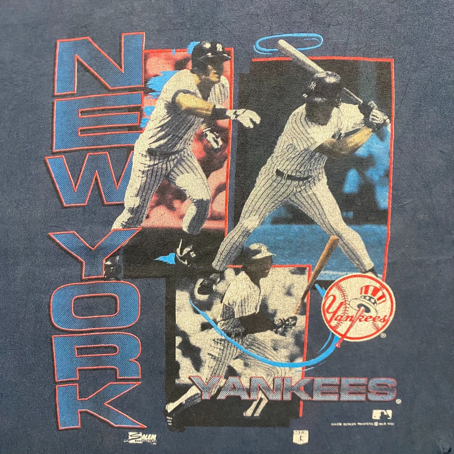 Vintage 90s New York Yankees MLB Single Stitch Sun Faded Tee