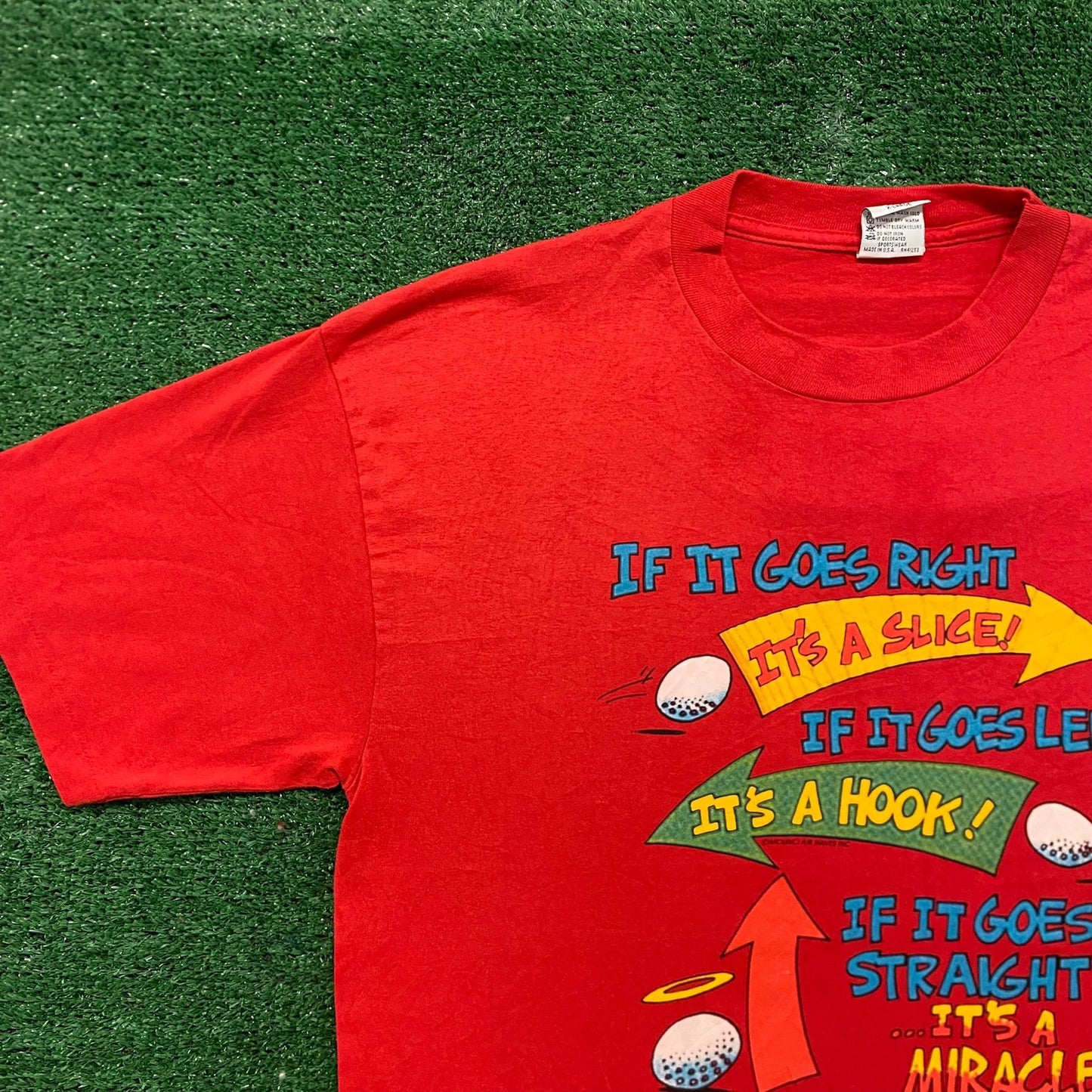 Vintage 90s Essential Funny Golf Quote Single Stitch T-Shirt