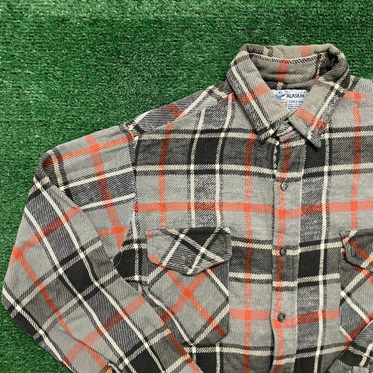 Vintage 90s Alaskan Plaid Flannel Essential Button Up Shirt