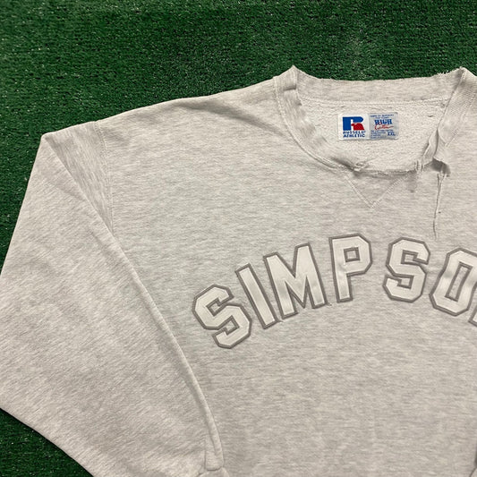 Vintage 80s Simpson College Thrashed Crewneck Sweatshirt
