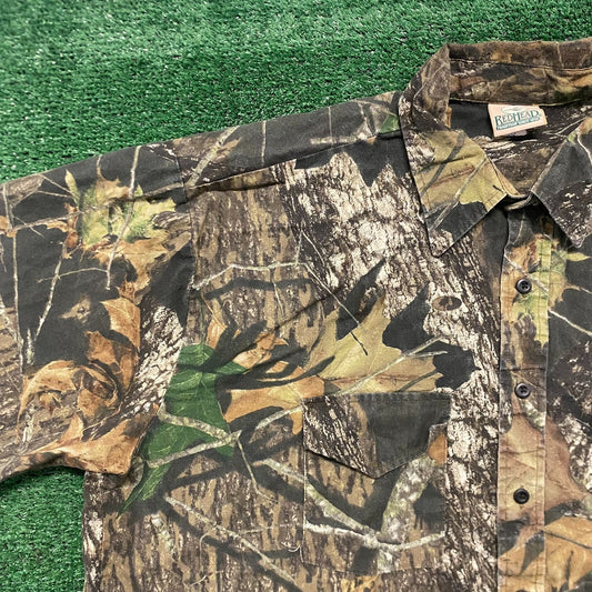 Vintage 90s Realtree Forest Camo Baggy Short Sleeve Shirt