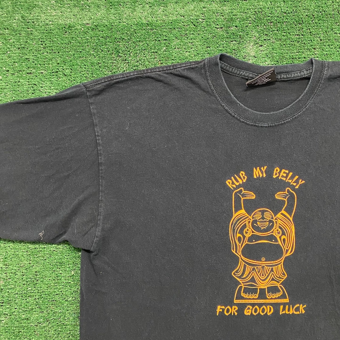 Vintage Y2K Buddha Good Luck Essential Baggy Humor T-Shirt