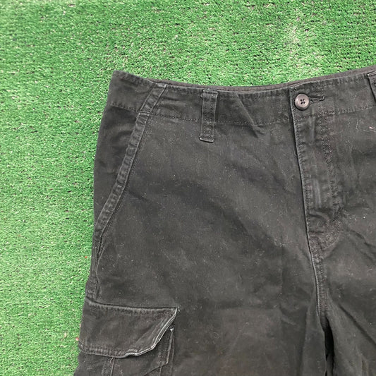 Vintage Y2K Essential Black Utility Cargo Shorts