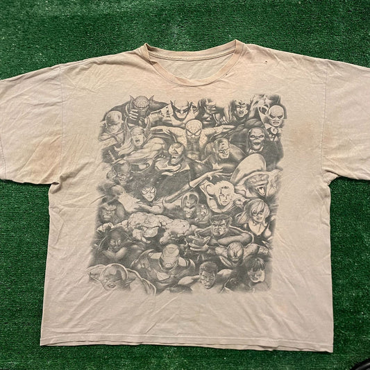 Vintage Y2K Baggy Essential Marvel Comics Cast T-Shirt