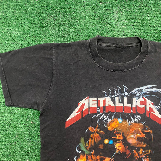 Vintage Y2K Metallica Snake Skull Sun Faded Metal Band Tee