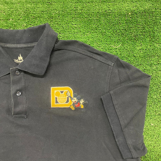 Vintage Y2K Walt Disney World Polo Shirt Mickey Mouse Navy