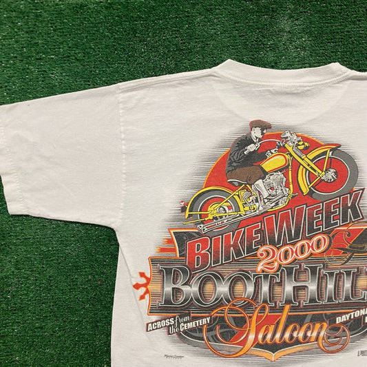 Vintage Y2K Boot Hill Saloon Essential Bike Week Chopper Tee