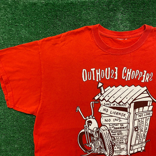 Vintage Y2K Outhouse Choppers Baggy Motorcycle Punk Tee