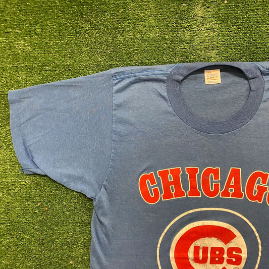 Vintage 80s Chicago Cubs Baseball MLB Logo Single Stitch Tee