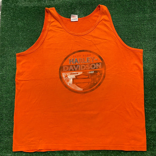 Vintage 90s Harley Davidson Emblem Logo Single Stitch Tank