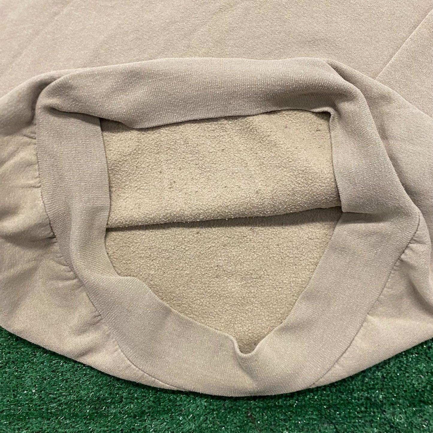 Vintage 90s Beige Off White Plain Tonal Crewneck Sweatshirt