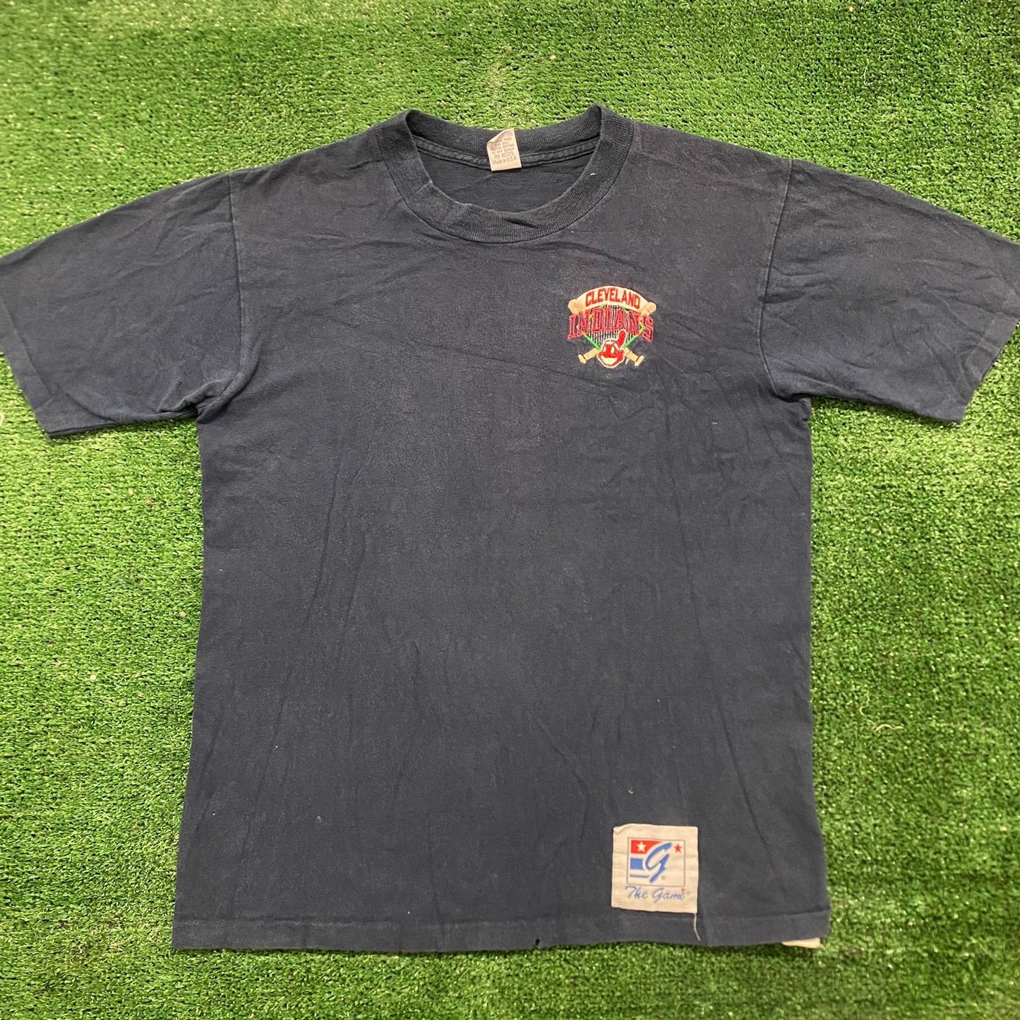 Vintage 90s Cleveland Indians Shirt Single Stitch MLB Logo Tee