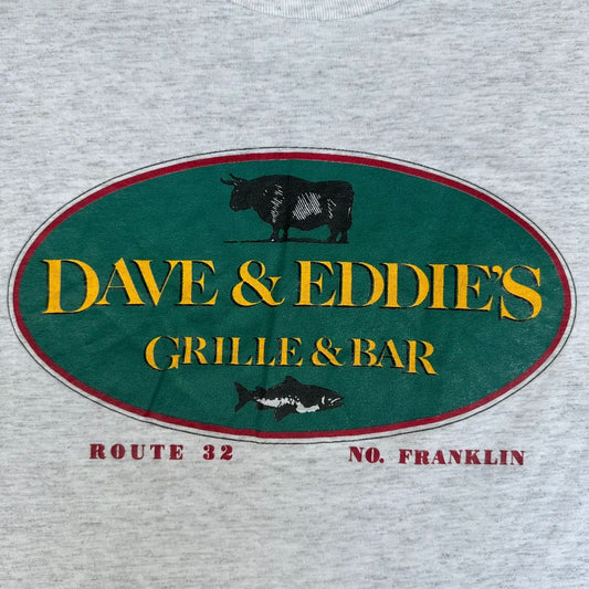Vintage 90s Connecticut Dive Bar T-Shirt Gray L Single Stitch Tourist Souvenir