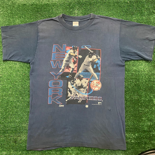 Vintage 90s New York Yankees MLB Single Stitch Sun Faded Tee