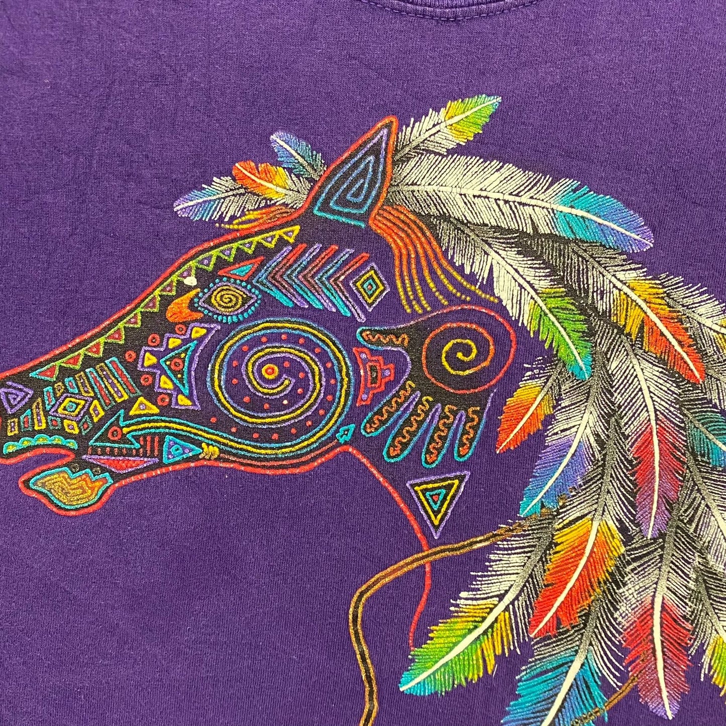 Vintage 90s Sedona Arizona Tribal Horse Art Tourist Tee