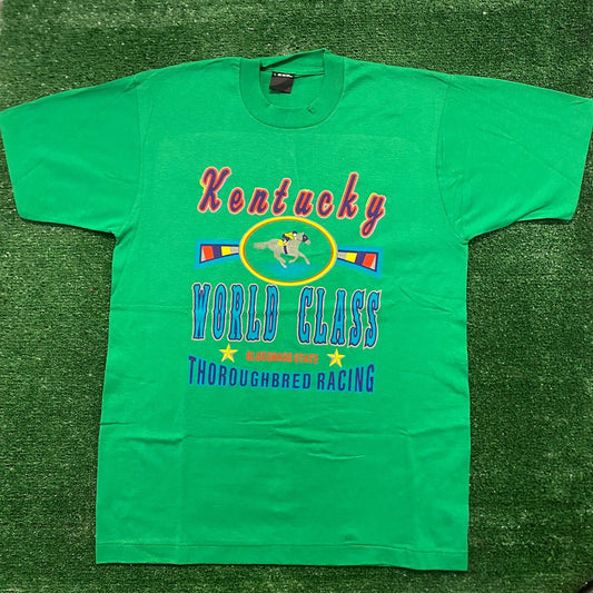 Vintage 90s Essential Kentucky Derby Racing Single Stitch T-Shirt